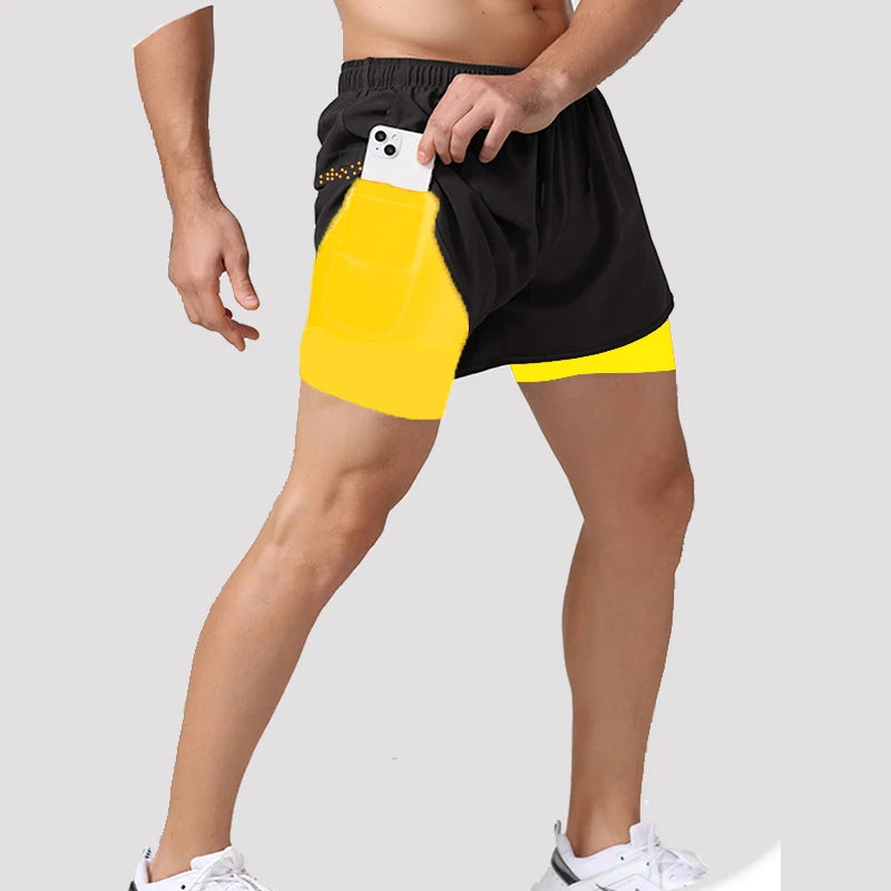 Men's Running 2 in 1 Quick Dry Gym Shorts