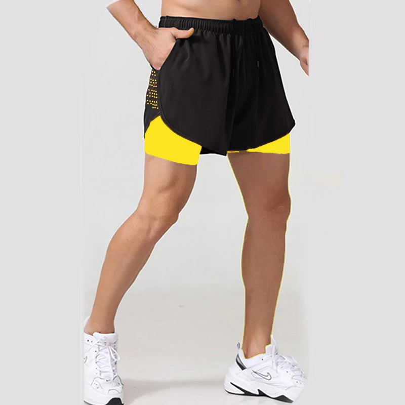 Men's Running 2 in 1 Quick Dry Gym Shorts