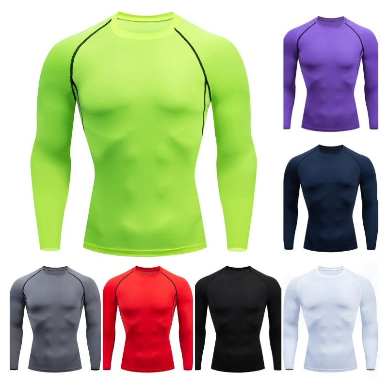 Men's Dry Fit Compression Long-Sleeve Workout Shirt