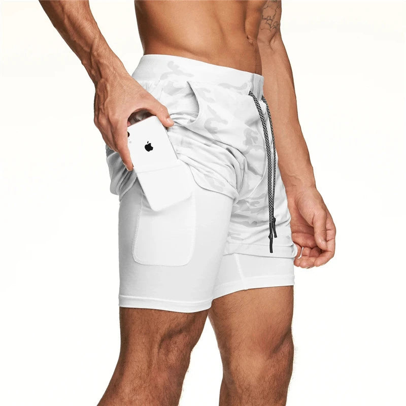 Men's 2 in 1 Fitness Training Shorts